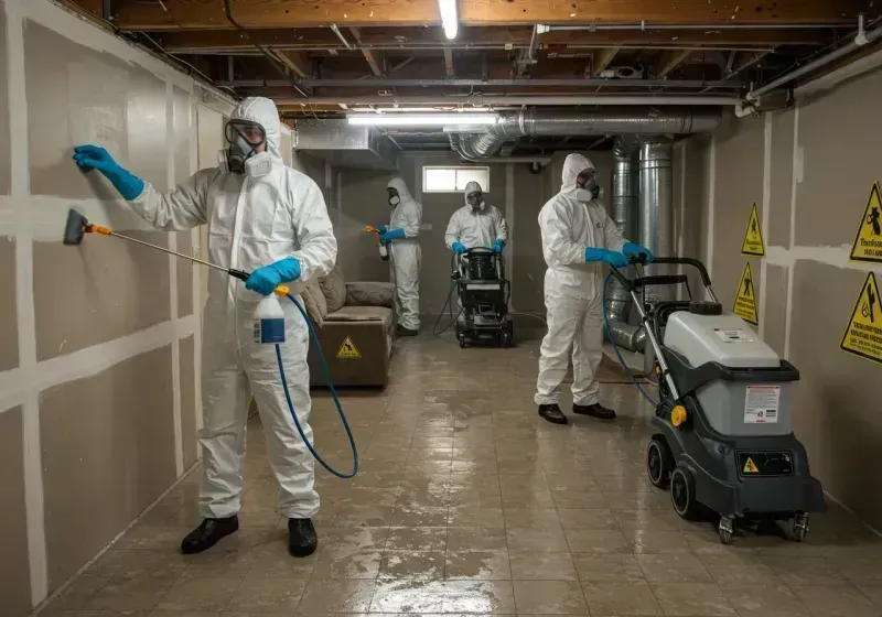 Basement Moisture Removal and Structural Drying process in Hamilton, AL